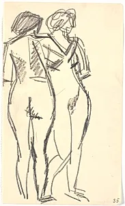 To stående modeller by Isakson, Karl