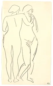 To stående modeller by Isakson, Karl