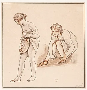 To studier af en halvnøgen kvinde by C.W. Eckersberg