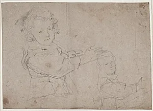 To studier af et barn med armen strakt frem by Anthony van Dyck