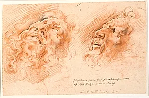 To studier af Laokoons hoved; det ene set en face, nedefra, det andet set i profil by Willem Panneels