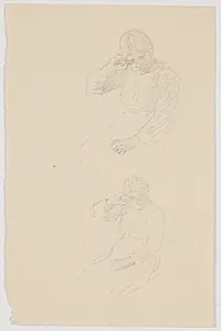 To studier af siddende, ung pige by Niels Skovgaard