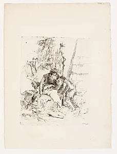 To troldmænd og to ynglinge by Giovanni Battista Tiepolo