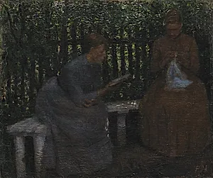To unge piger i et lysthus by Peter Hansen