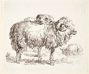 To væddere by Nicolaes Berchem