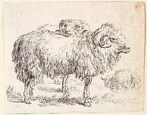 To væddere by Nicolaes Berchem