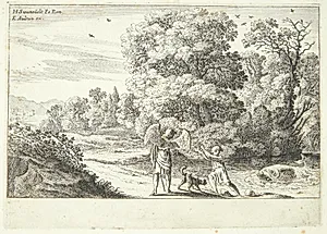 Tobias skræmt af fisken by Herman van Swanevelt