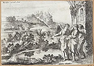 Tobias, Tobit og englen by Moyses van Wtenbrouck
