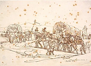 Toget gennem Campagnen til en kirkefest for "Madonna dellamore divina i Pintsen 39" by Wilhelm Marstrand