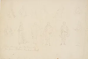 Tolv figurrids. Teaterkostumer? by C.A. Lorentzen