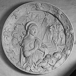 Tondo. Jesus fødsel (tidl. Hyrdernes tilbedelse) by Ubekendt
