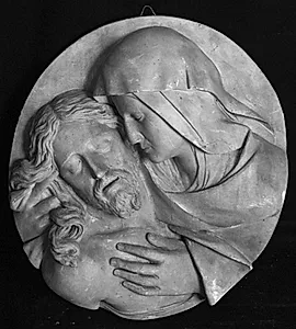 Tondo. Pietà. Maria og Kristi hoveder by Ubekendt