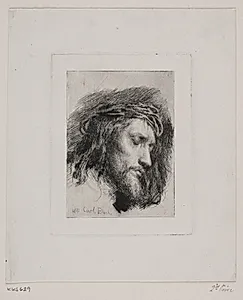 Tornekronet Kristushoved by Carl Bloch