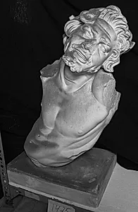 Torso og hoved af liggende satyr by Ubekendt
