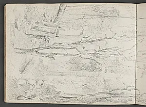 Træer i en skov. Fortsættes på blad 24 by Fritz Melbye
