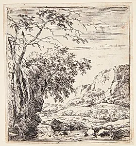 Træer ved foden af en klippe by Herman Naiwincx