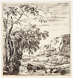 Træer ved foden af en klippe by Herman Naiwincx