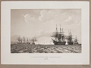 Træfning ved Helgoland by Adolph Kittendorff