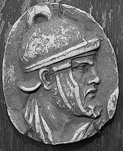 Trajan søjlen. Mandehoved, højre profil by Ubekendt