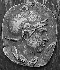 Trajan søjlen. Mandehoved, højre profil by Ubekendt