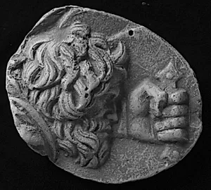 Trajan søjlen. Mandehoved, højre profil by Ubekendt