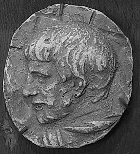 Trajan søjlen. Mandehoved, venstre profil by Ubekendt