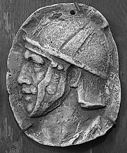 Trajan søjlen. Mandehoved, venstre profil by Ubekendt