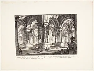 Trappegange, indfældet i prægtig arkitektur, med forskellige afsatser, specielt en rotunda beregnet til opførelse af teaterstykker by Giovanni Battista Piranesi