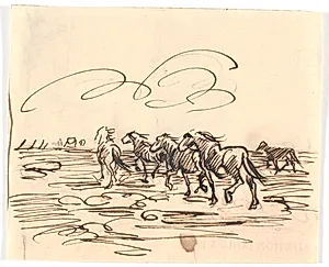 Travende heste by Theodor Philipsen