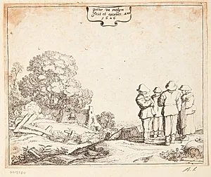 Tre bønder og en kvinde by Pieter de Molijn