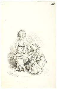 Tre børn og en dukke by Lorenz Frølich