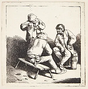 Tre drikkende mænd by Cornelis Pietersz Bega