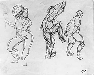 Tre figurer i bevægelse by Emile Othon Friesz