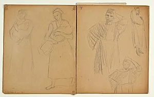 Tre figurstudier til "Kristus velsigner børnene" (1937-38) by Niels Larsen Stevns