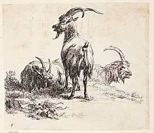Tre geder by Nicolaes Berchem