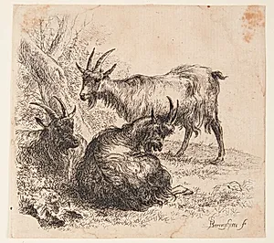 Tre geder by Nicolaes Berchem