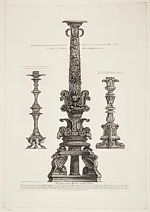 Tre kandelabre by Giovanni Battista Piranesi
