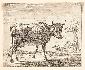 Tre køer by Adriaen van de Velde