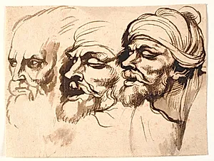 Tre mandshoveder by Peter Paul Rubens