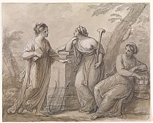 Tre muser i samtale by Angelica Kauffmann