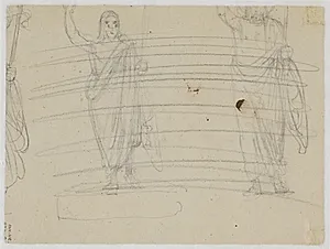 Tre skitser af den opstandne Kristus by Wilhelm Marstrand
