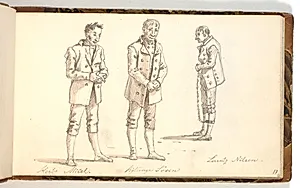 Tre studier af fanger fra Forbedringshuset by Martinus Rørbye