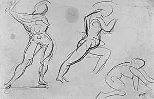 Tre studier af figurer i bevægelse by Emile Othon Friesz