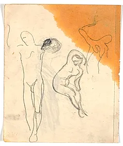 Tre studier efter nøgne figurer by Isakson, Karl