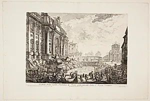 Trevifontænen, tidligere kaldet Acqua Vergine by Giovanni Battista Piranesi