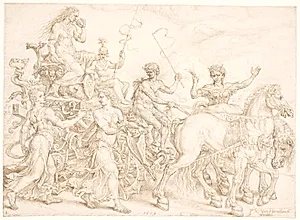Triumfvogn. Invidia (misundelse) by Maarten van Heemskerck