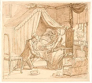 Trolovelse ved en sygeseng by Wilhelm Marstrand