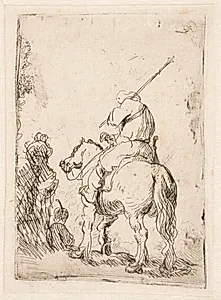 Turbanklædt rytter by Rembrandt van Rijn