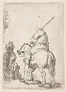 Turbanklædt rytter by Rembrandt van Rijn