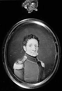Ubekendt officer i rød uniform by Christian Petersen